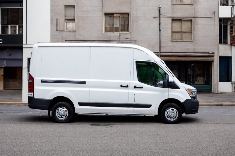 Commercial van with a plain coloured vinyl wrap panel on its side